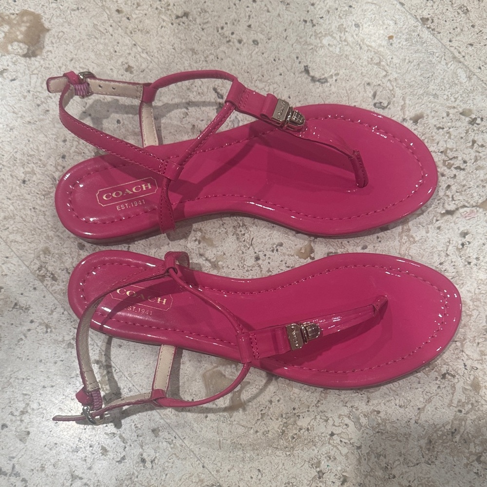 Coach Fuchsia Strappy Sandals